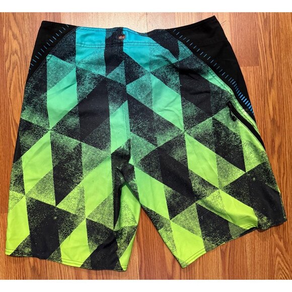 Quiksilver Board Shorts Mens 34 10" Geometric AOP Swim Trunks - Picture 2 of 6